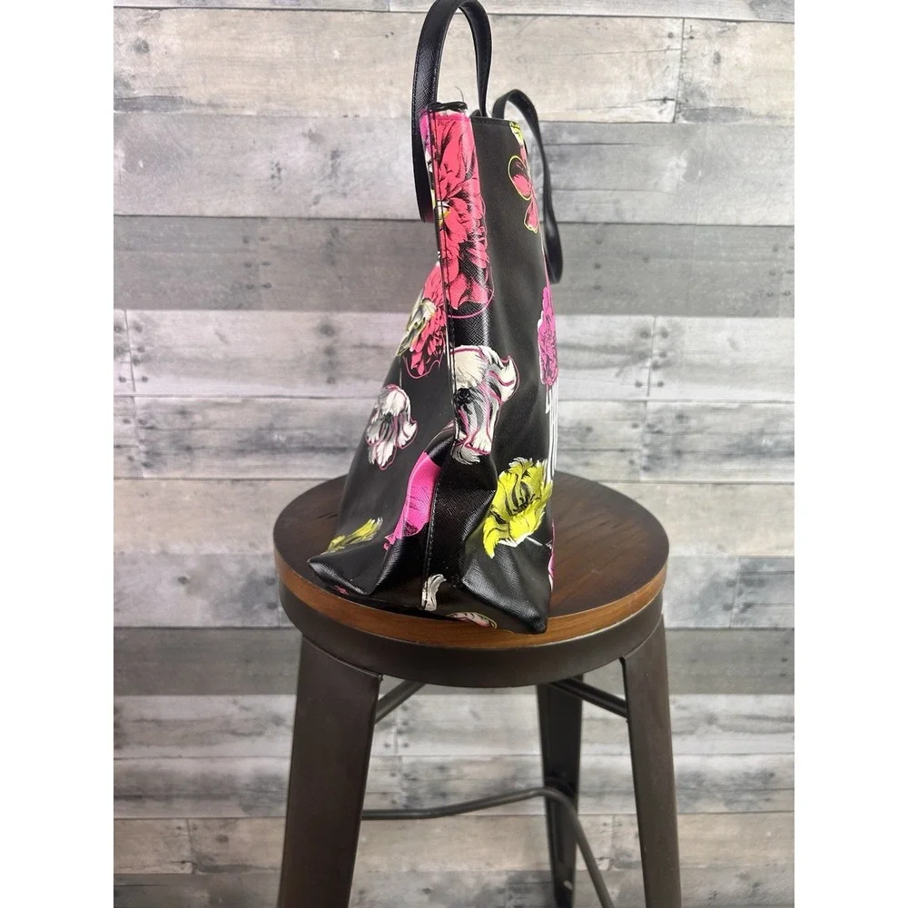 Victorias Secret Black Wild Flower Tote